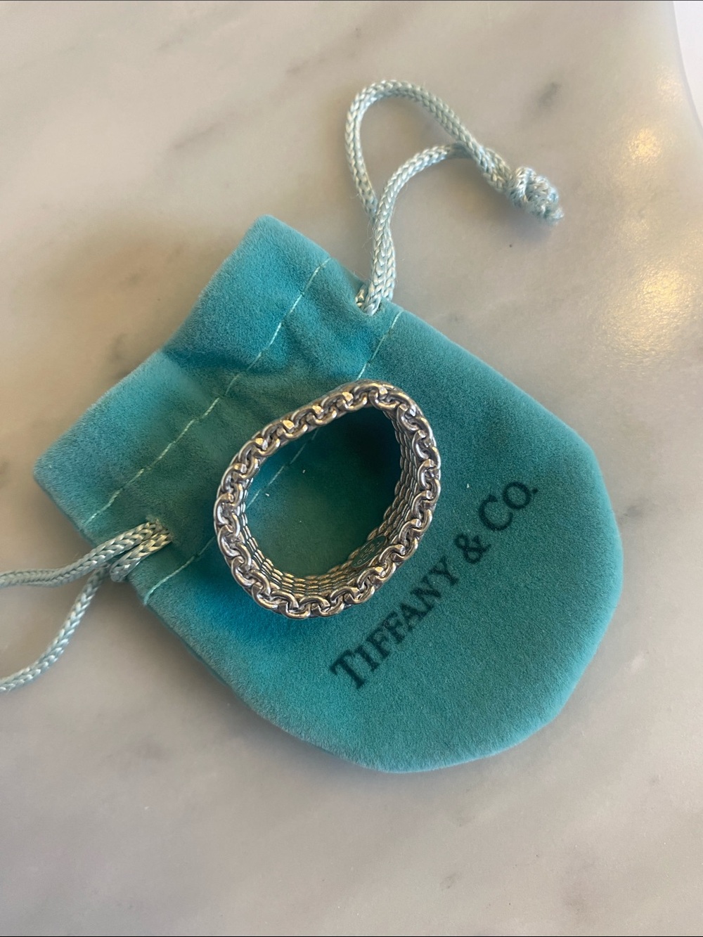 Tiffany & Co. 925 mesh Link Ring. Size 8